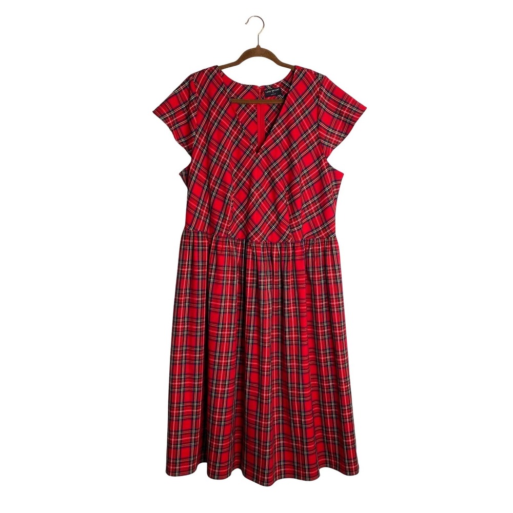 Lane Bryant Red Tartan Plaid Midi Dress 20 Dark Academia Tartan Grunge Holiday